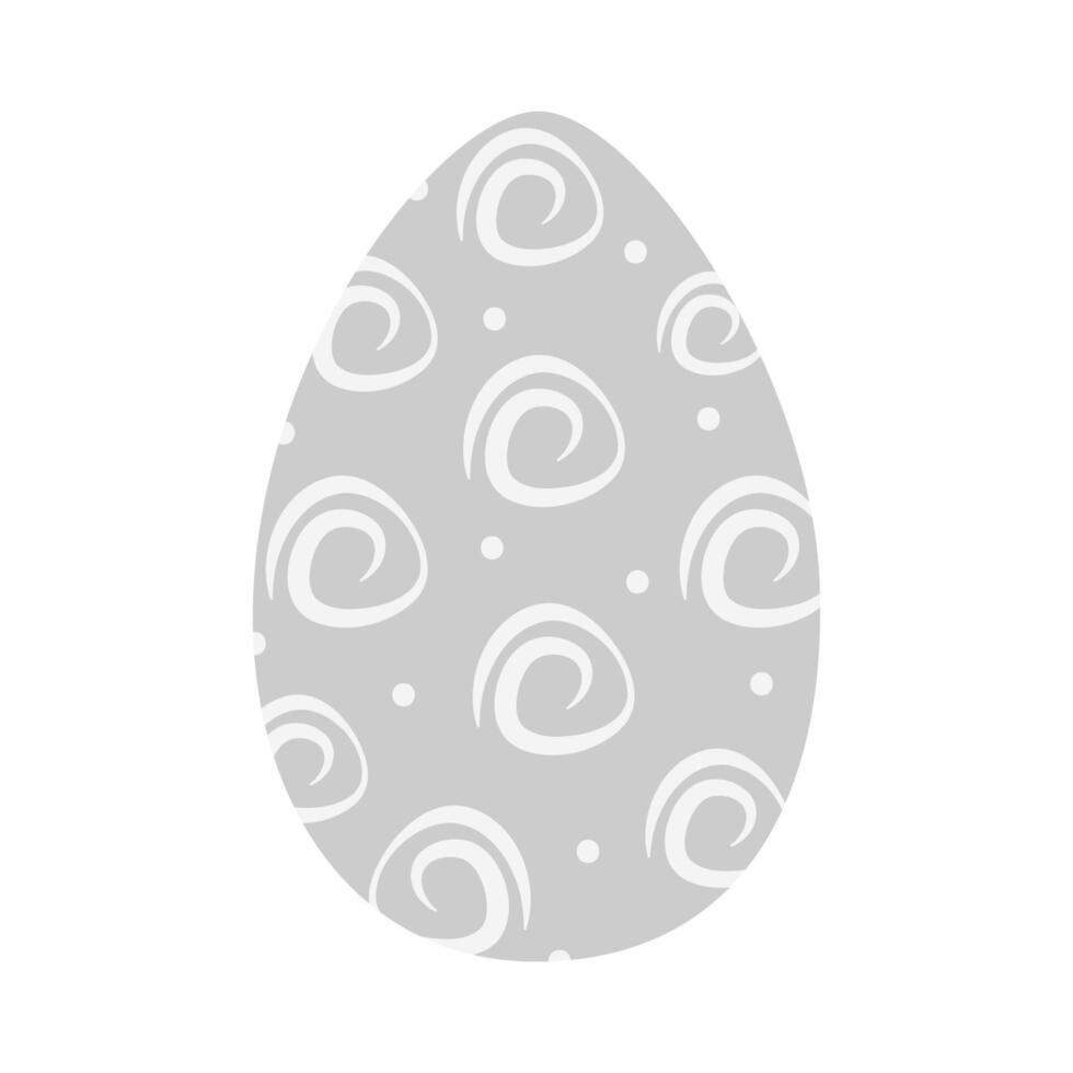 Decorative Easter Egg pattern hand drawn ornament in grayscale. Easter greeting design element idea. Isolated illustration Sticker Icon Thematic Cards, poster or web promo banner, price, label vector