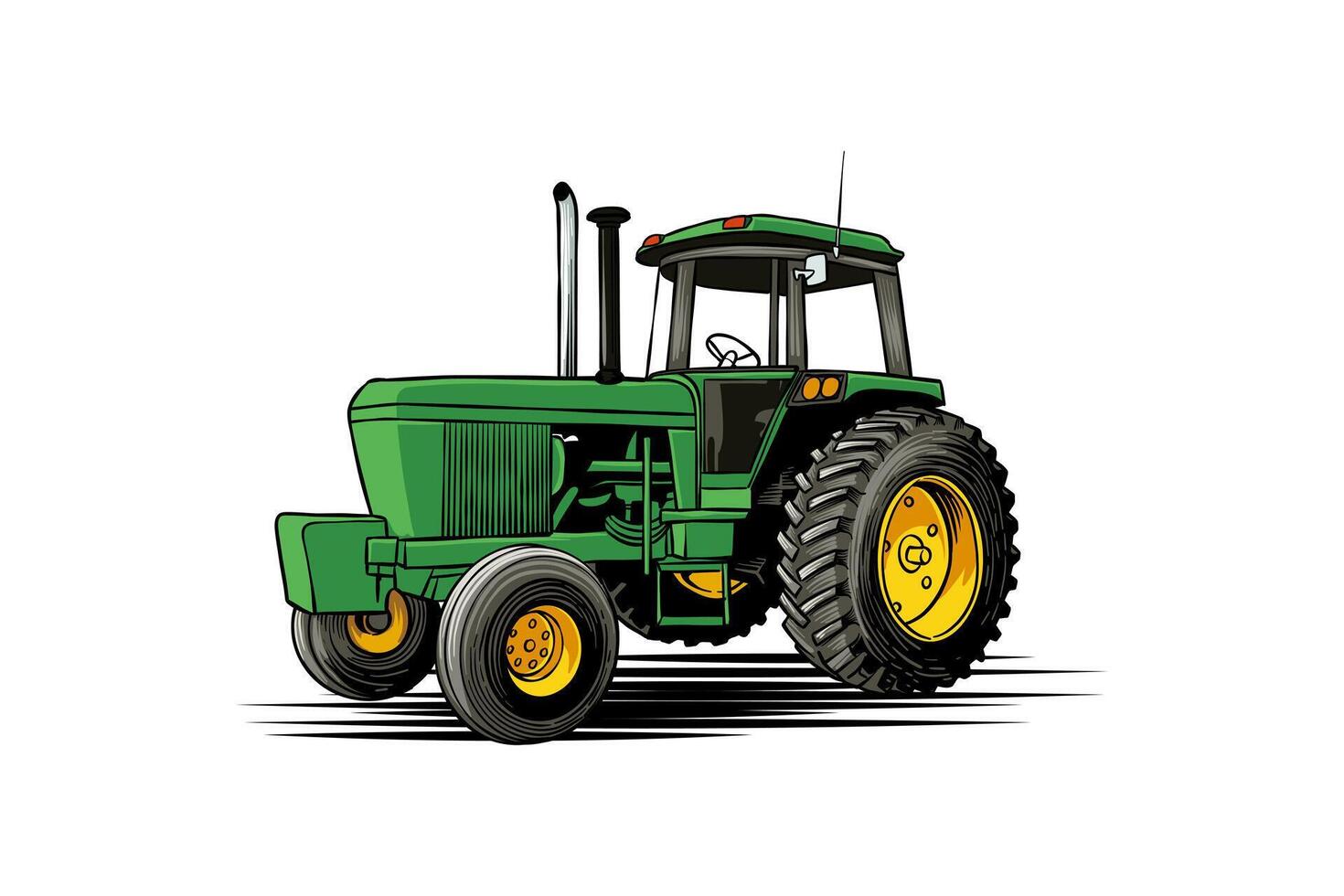 illustration of green tractor for agriculture vector