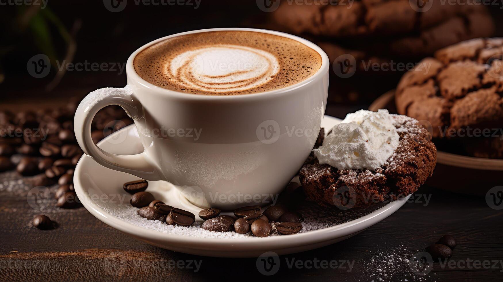 cream dessert coffee photo