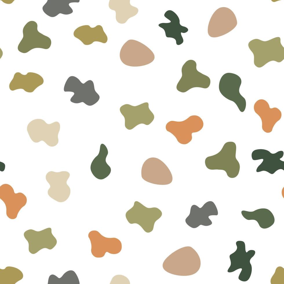 Seamless Abstract Camo Pattern in Green and Beige Tones for Textile Design and Background vector