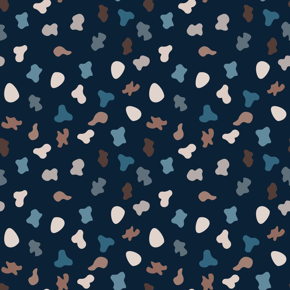 Seamless Abstract Organic Shapes Pattern in Earth Tones Illustration vector
