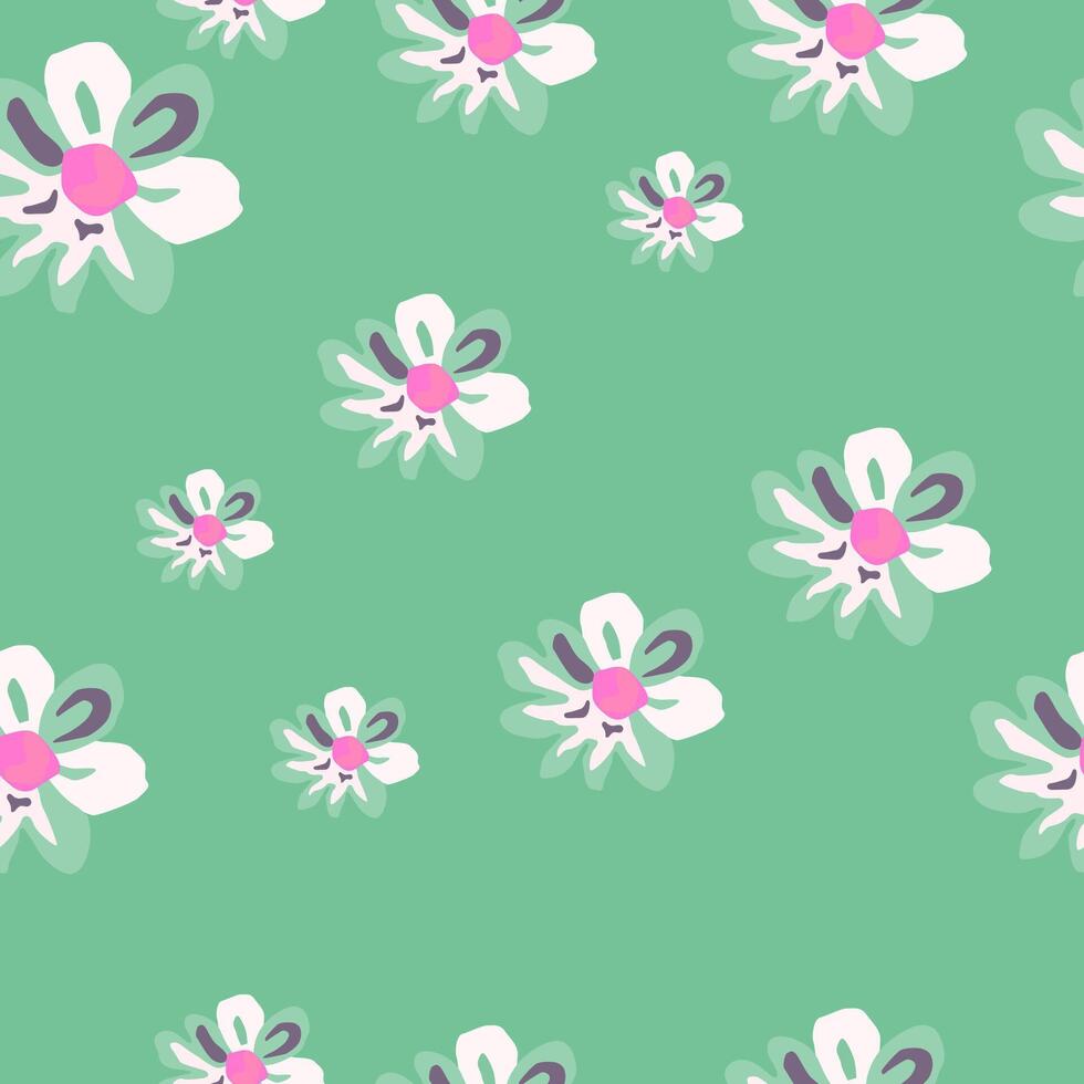 Charming seamless floral pattern with daisies in pastel hues vector