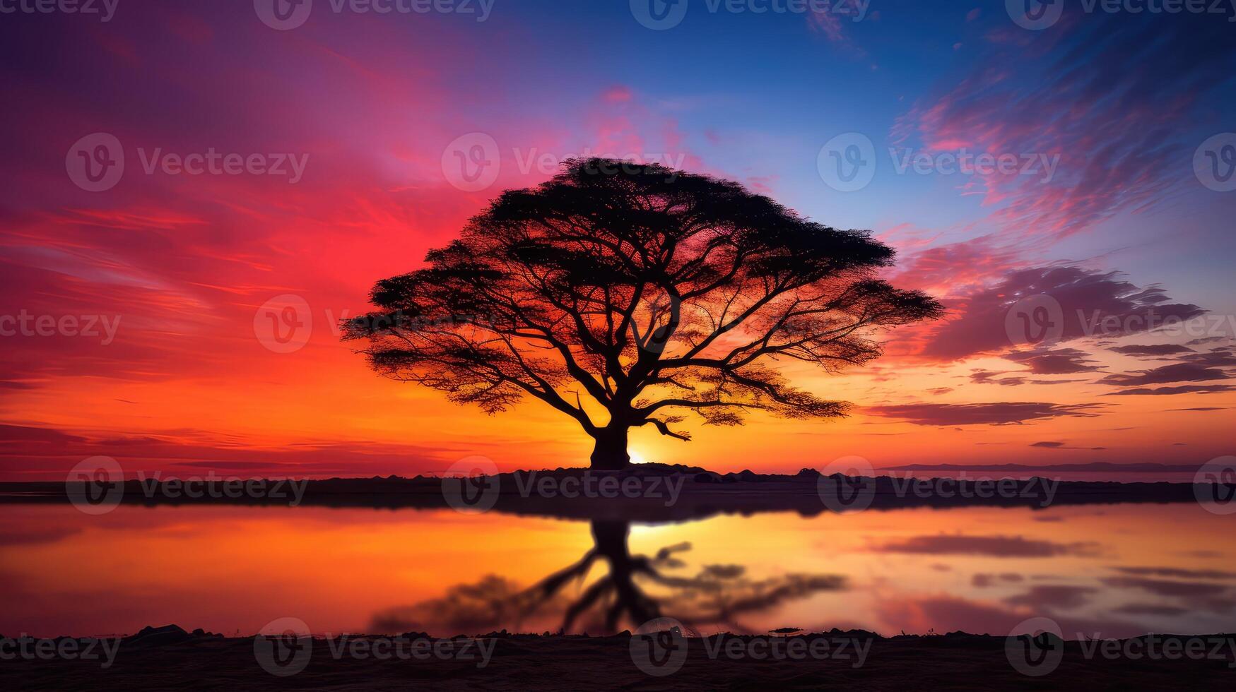 sky silhouettes tree photo
