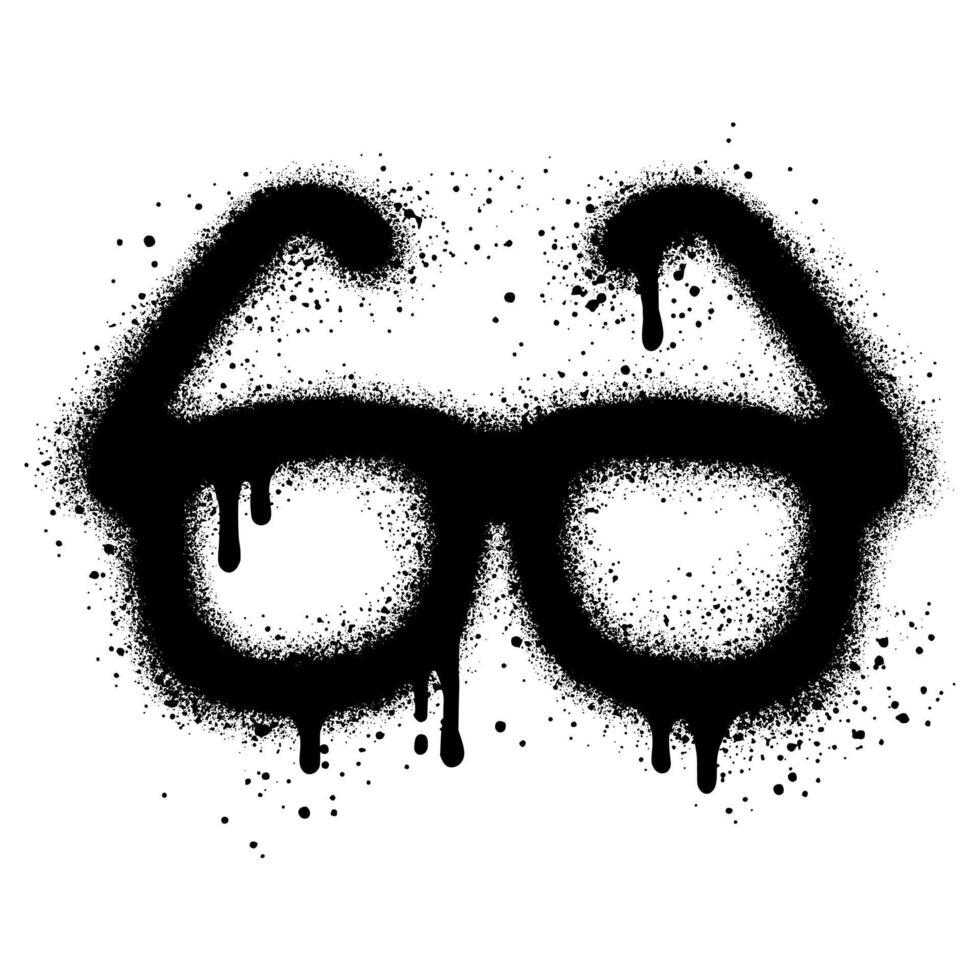 Spray Paint Graffiti glasses isolated on white background. vector