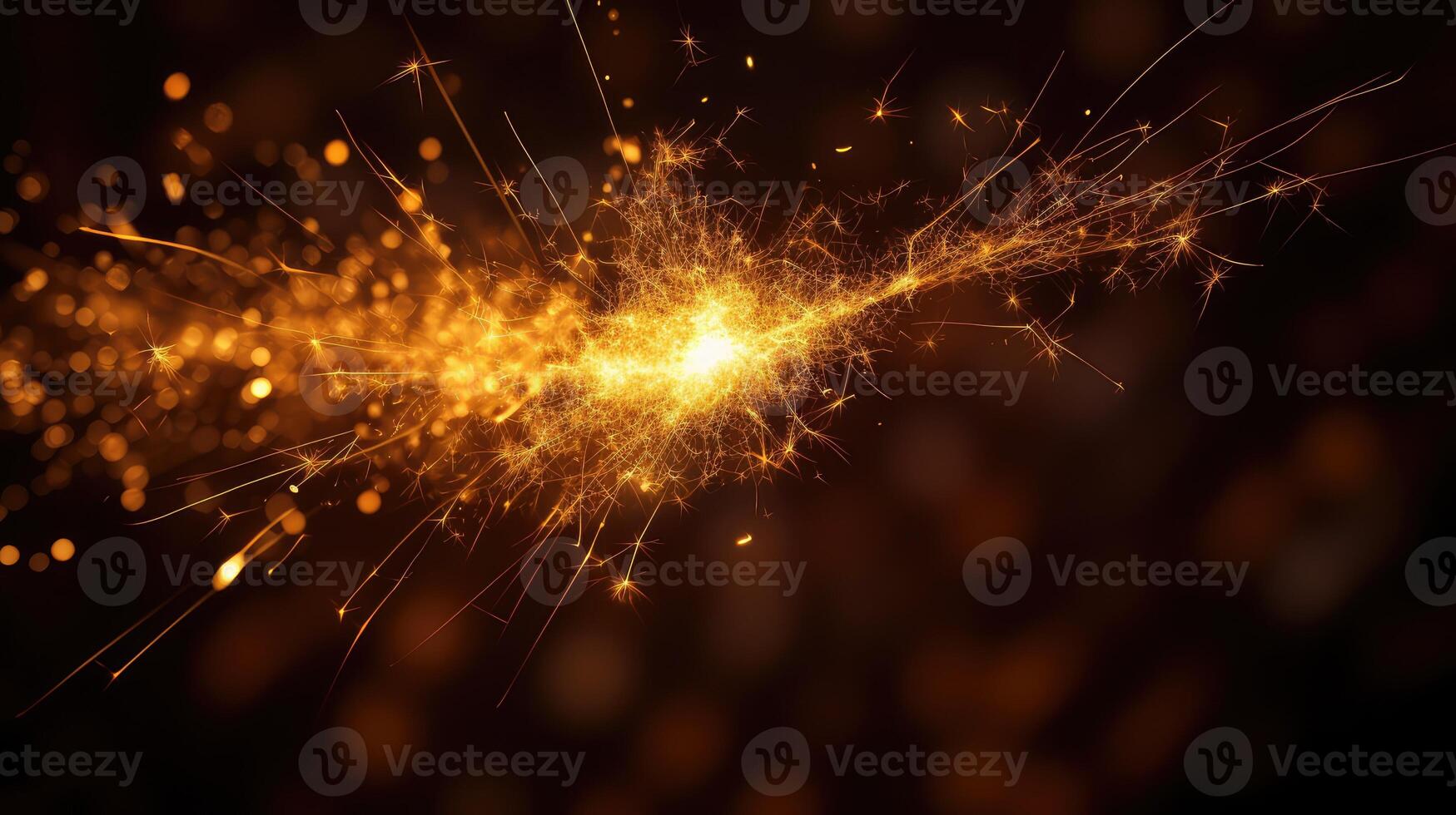 burning gold sparkes photo