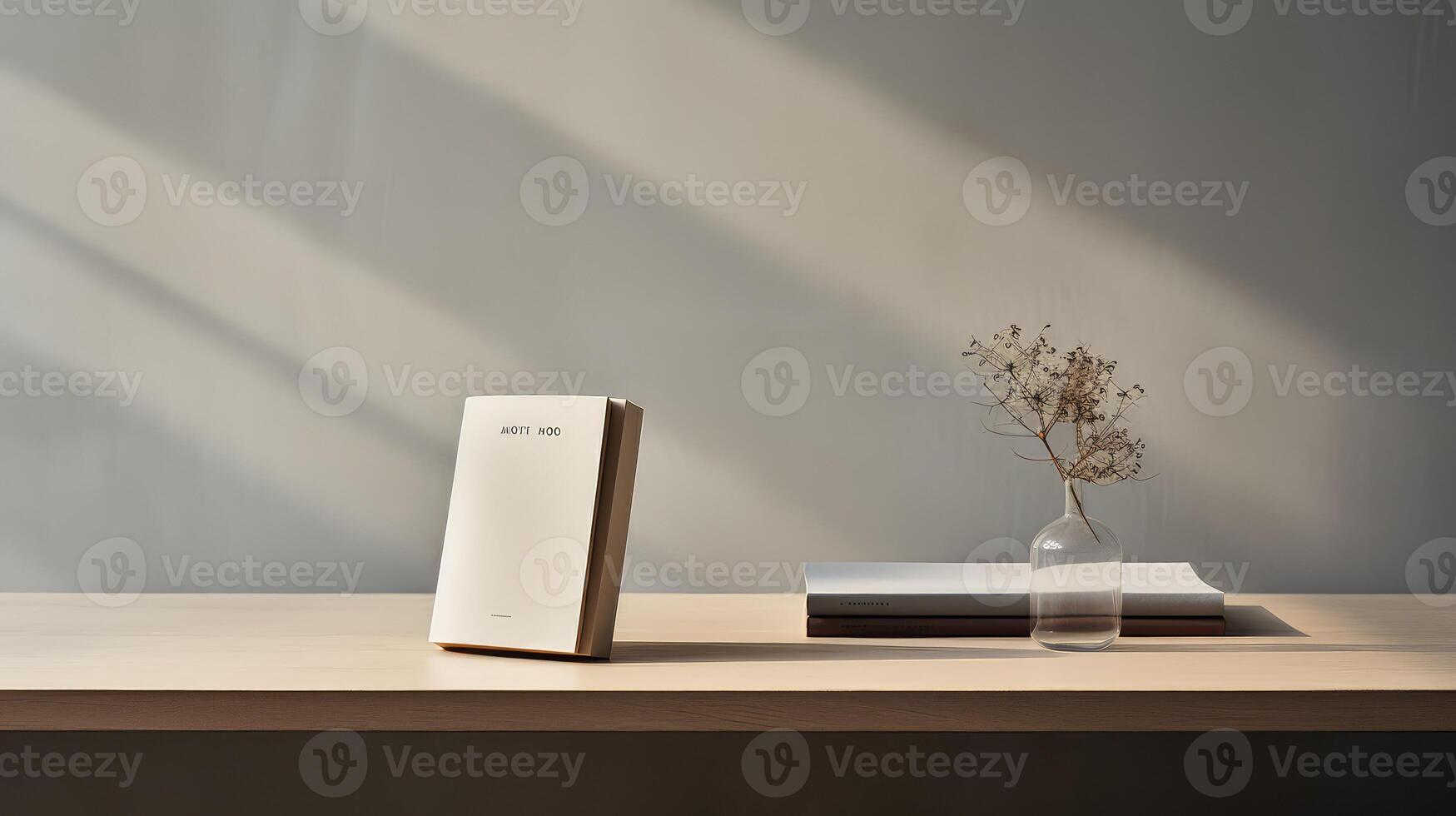 minimalist books on table photo
