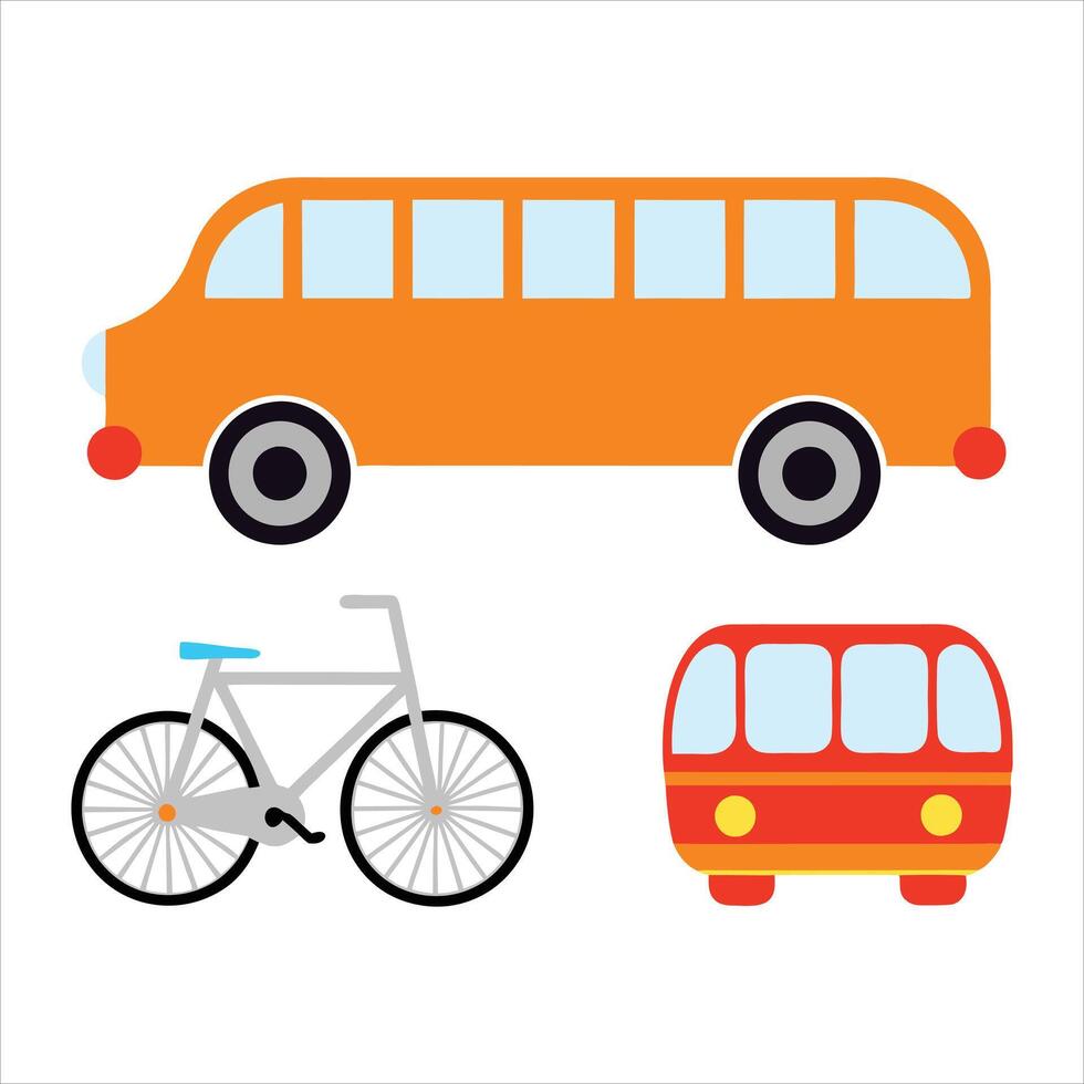 Retro Wheels Old School Transport Clipart Pack vector