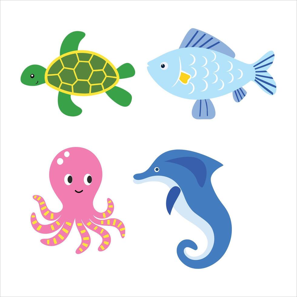 Marine Magic Stunning Underwater Creature Illustrations vector