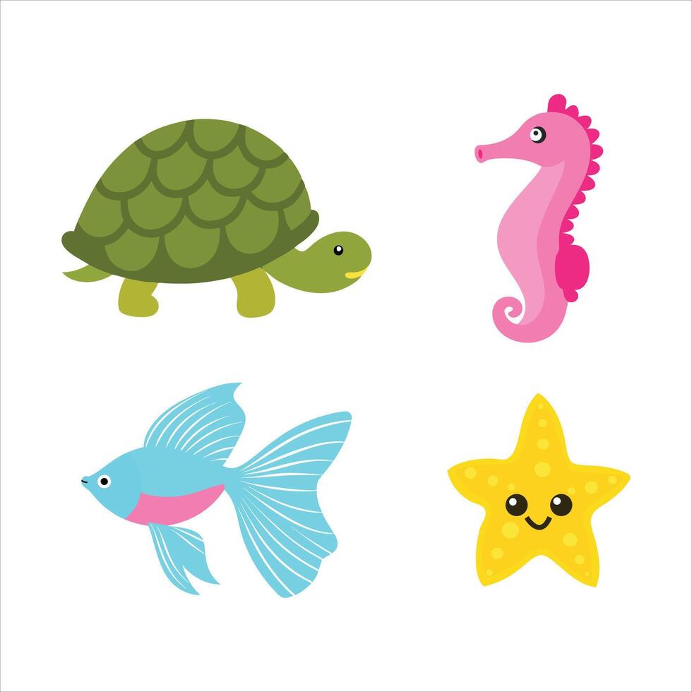 Splash Of Creativity Sea Animals Art For Vibrant And Fun Designs vector