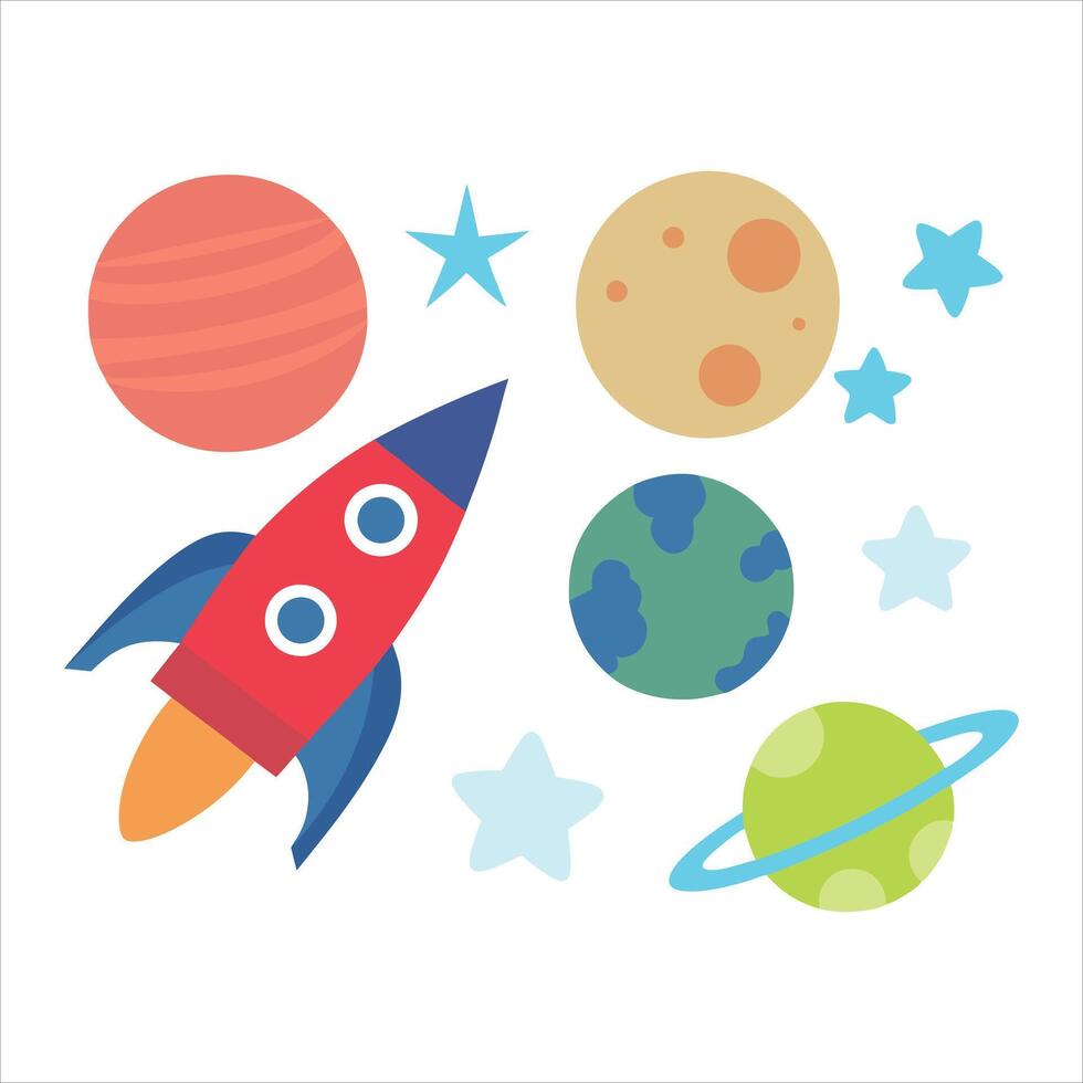 Warp Speed Thrilling Spaceship Illustrations for Projects vector