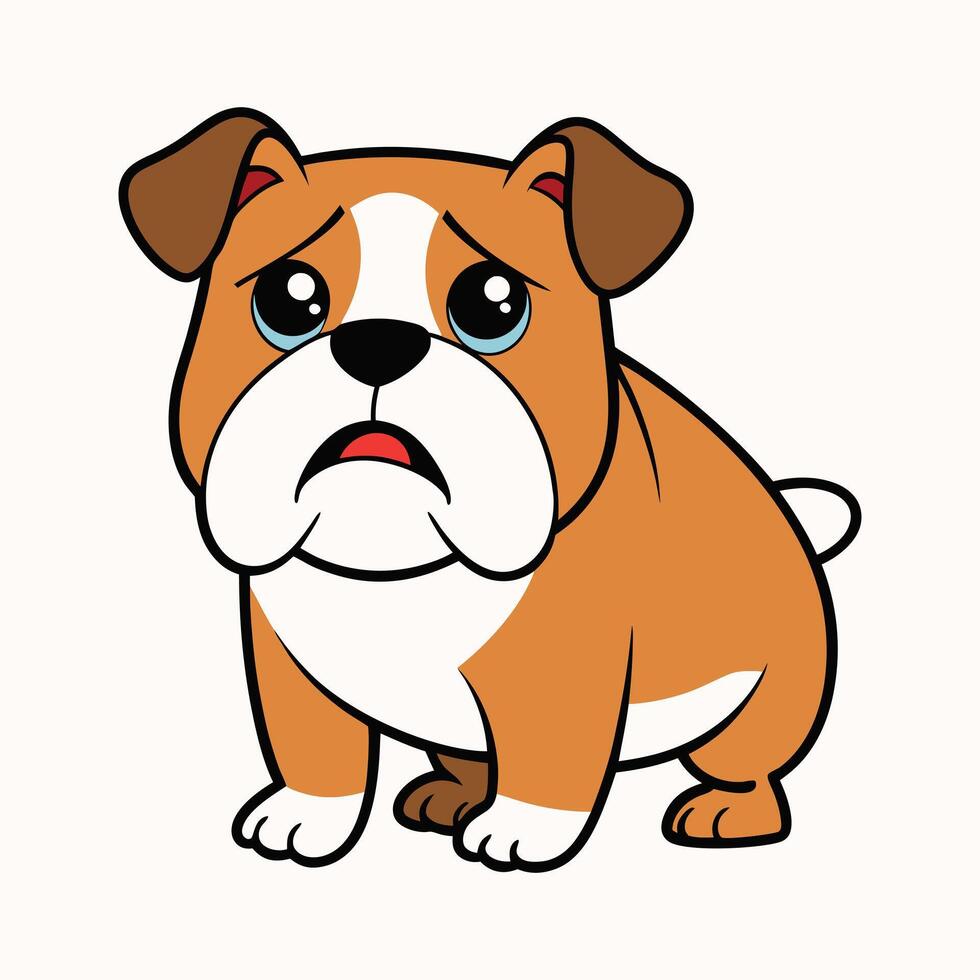 Chill Bulldog Sitting Vibes vector