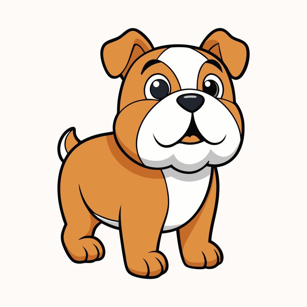 Charming Bulldog Looking Like a Superhero vector