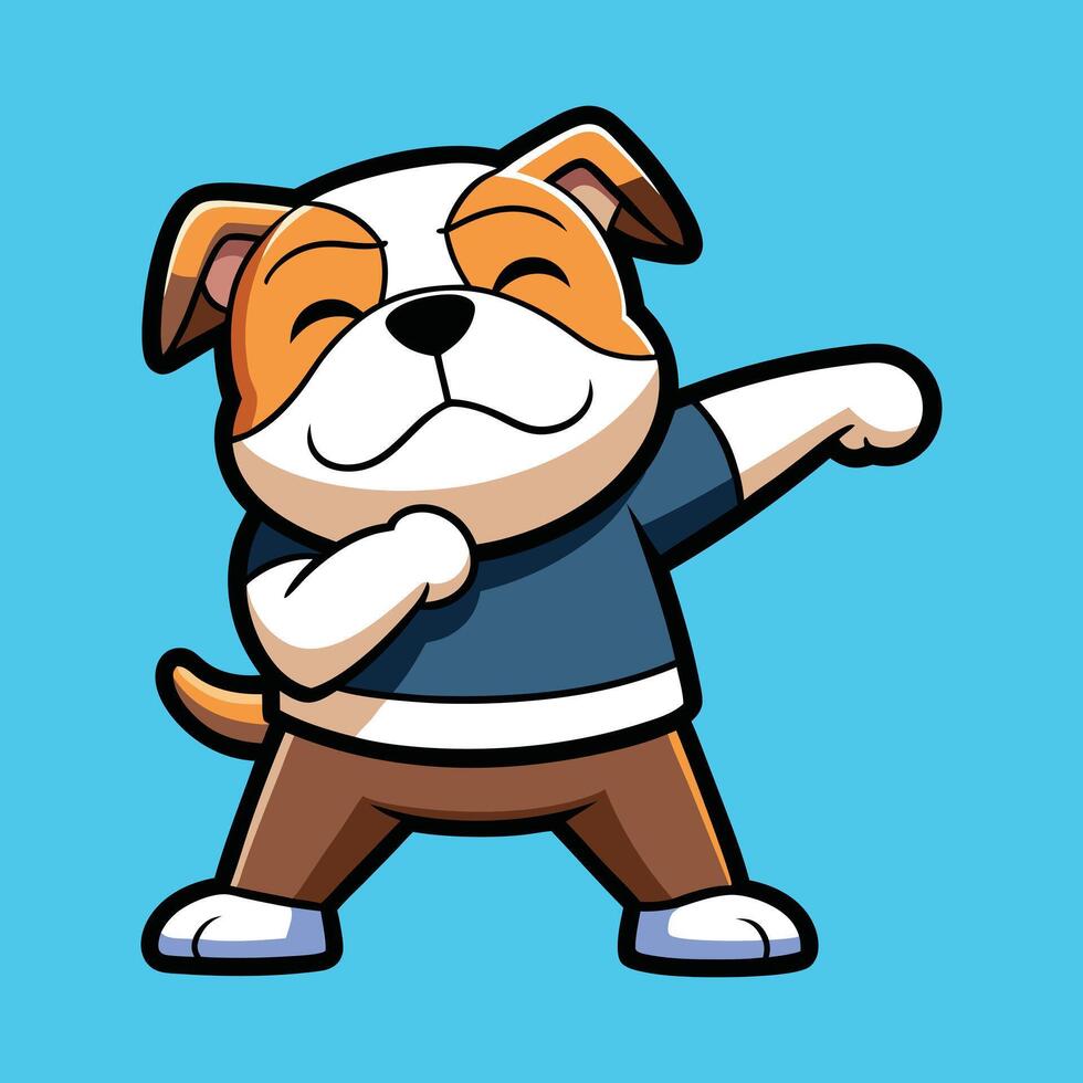Cool Bulldog Dabbing Moves vector