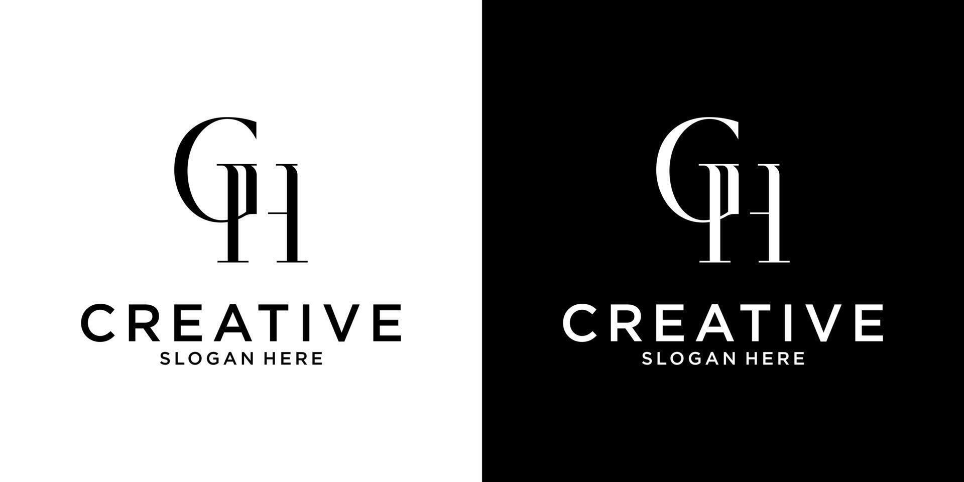 GH or HG initial letter logo design vector