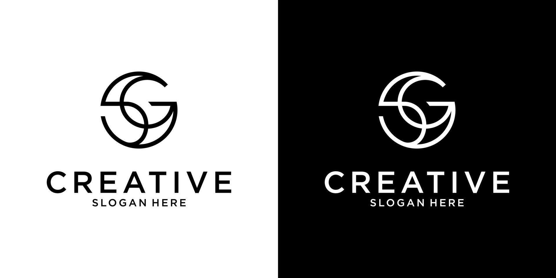 SG or GS initial letter logo design vector