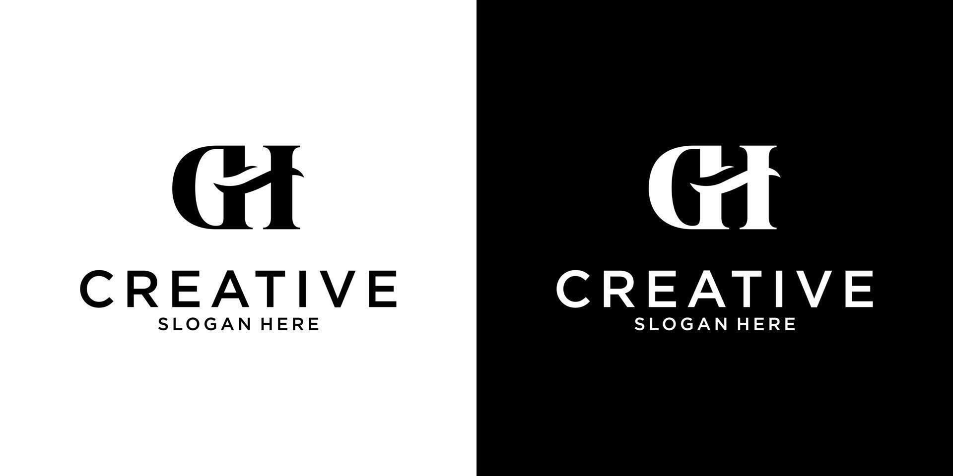 GH or HG initial letter logo design concept vector