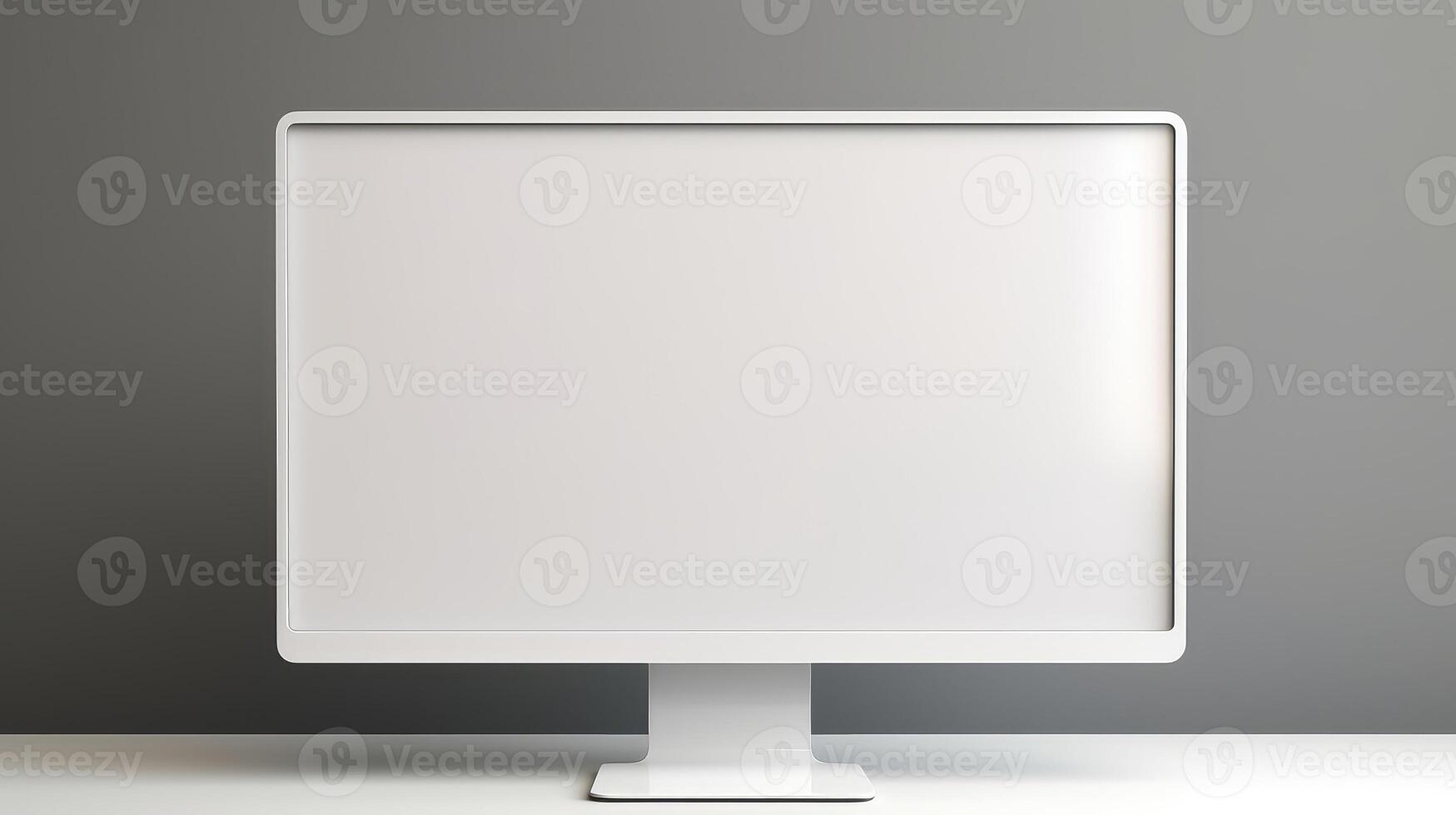 blank computer monitor white screen photo