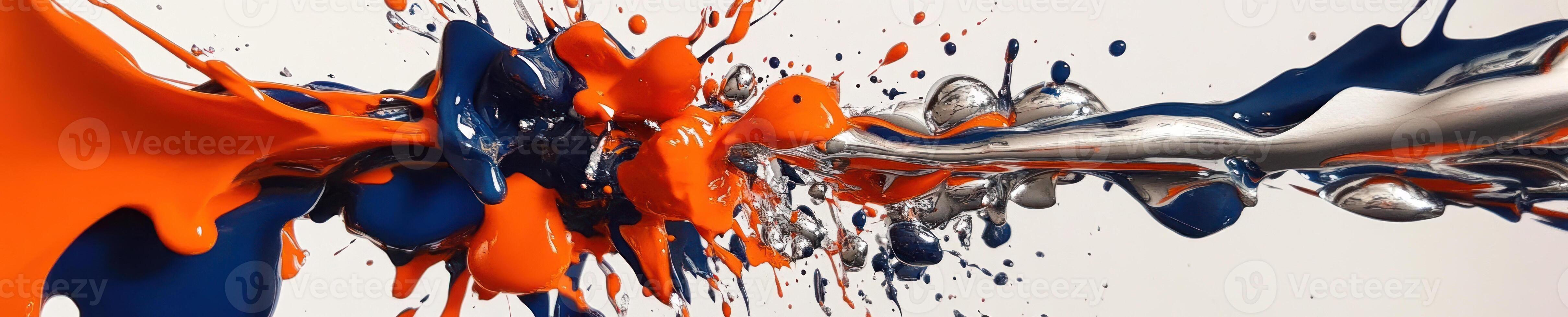 Dynamic expression of colorful paint splashes in motion photo
