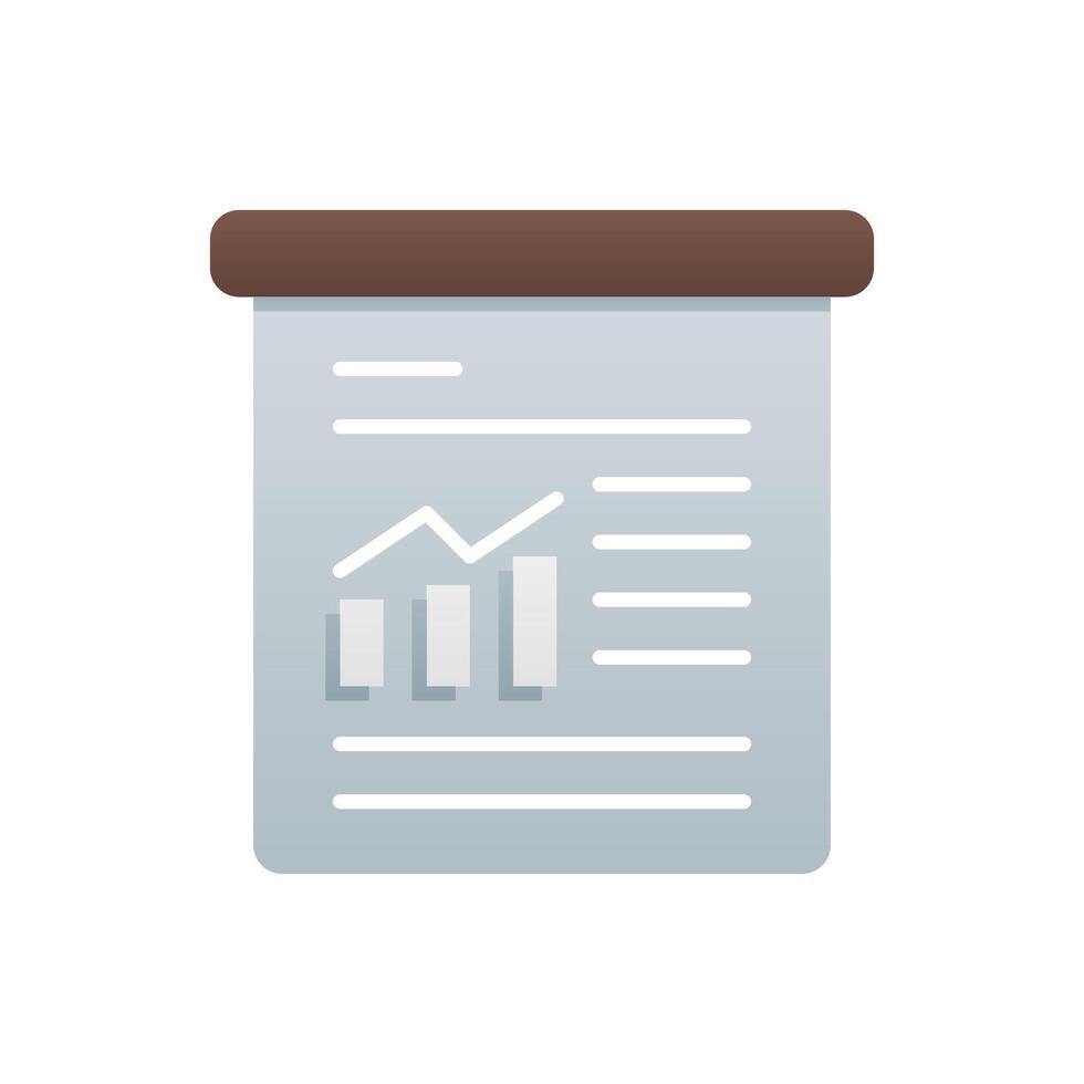 sencillo presentación icono, un documento con un grafico en eso vector