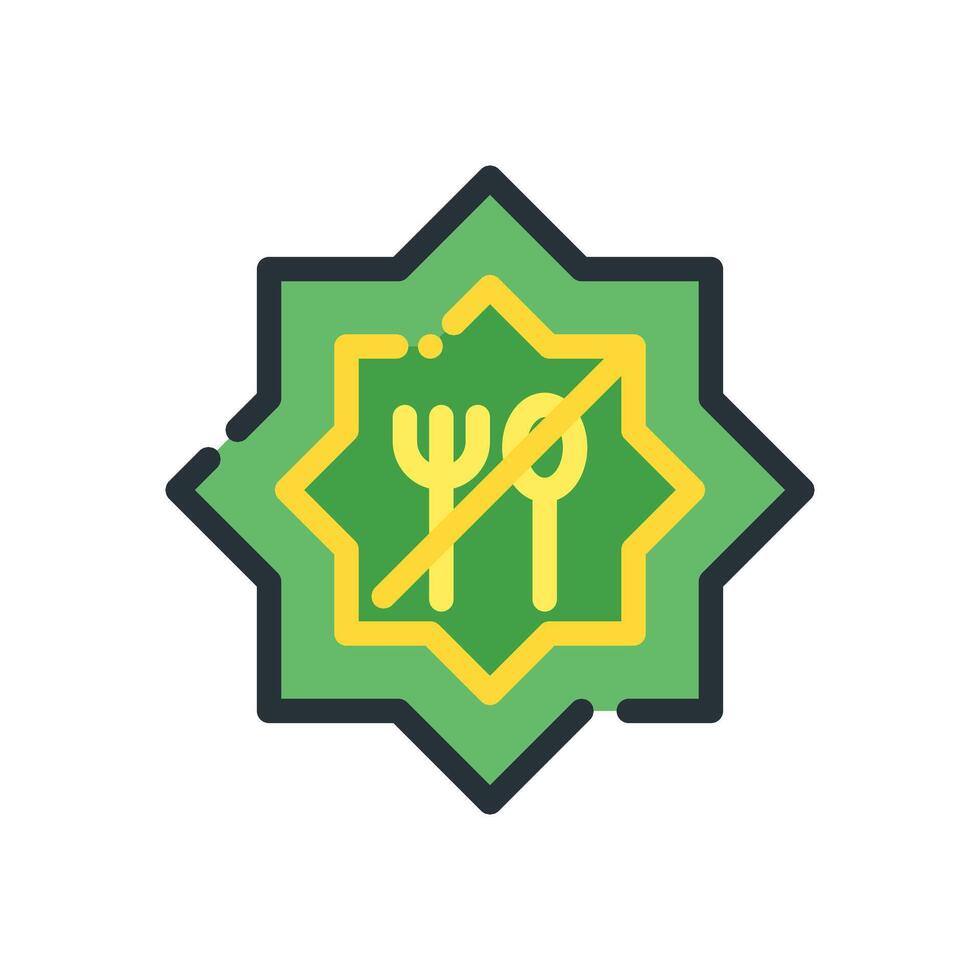 no eating icon in the month of ramafhan vector