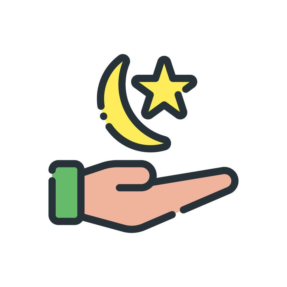 icon of praying in the month of ramadan, vector