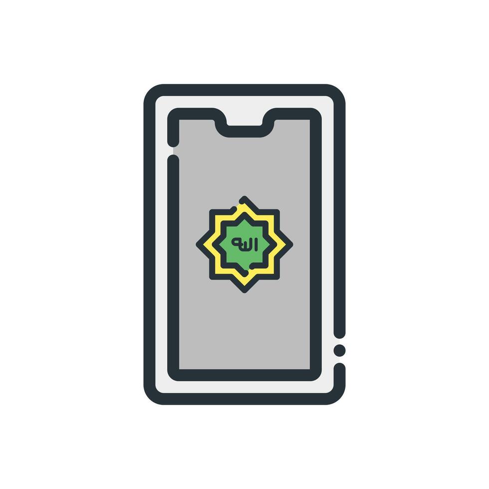 cellphone icon with Islamic illustration in it vector