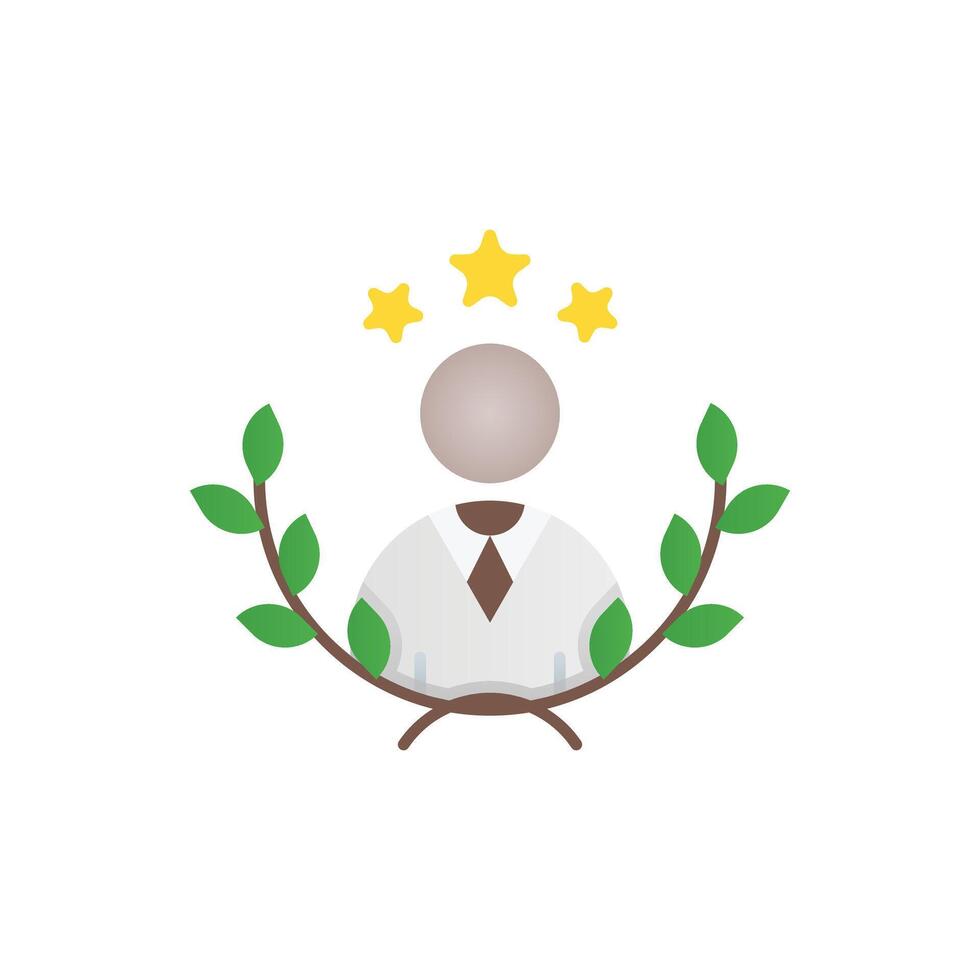 icon of a man with a tie and a star on his head vector