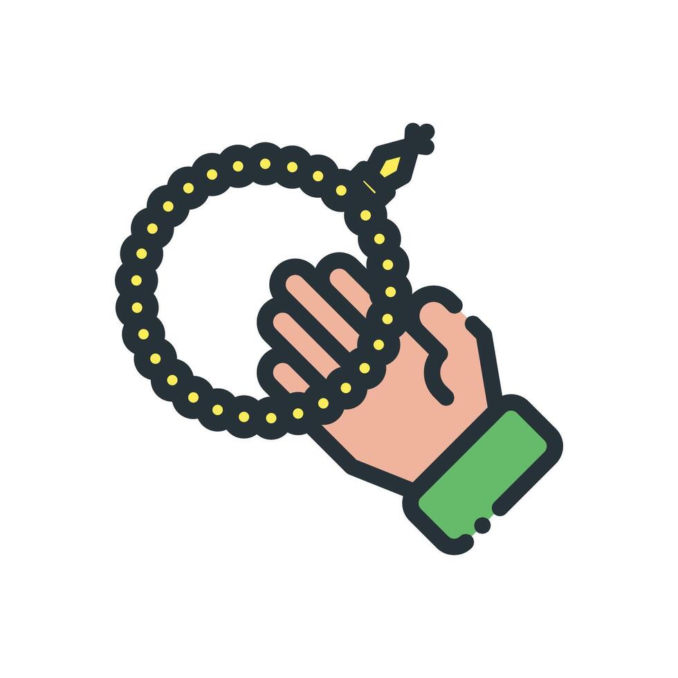 icon holding simple prayer beads vector