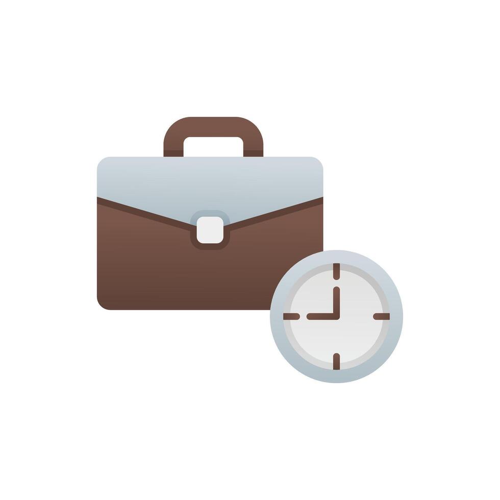 business briefcase and clock icon vector