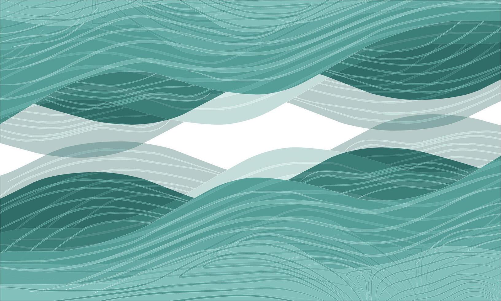 A wave pattern with waves in teal and white vector