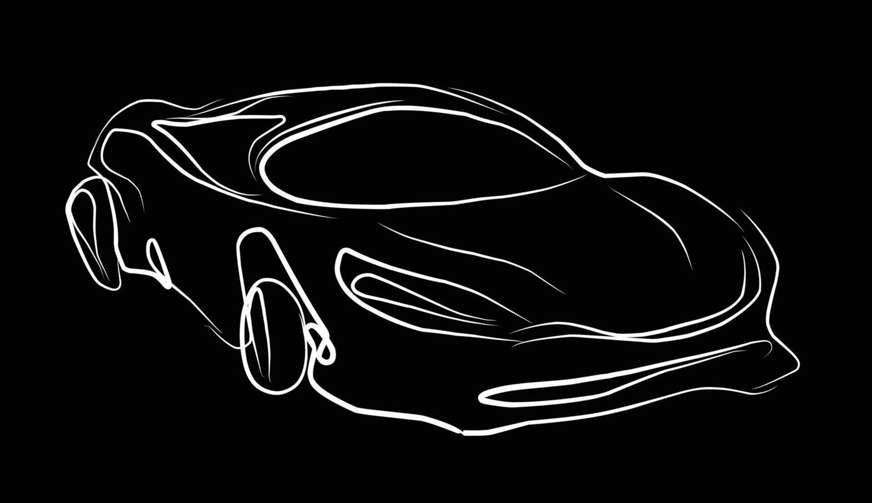 A black and white drawing of a car vector