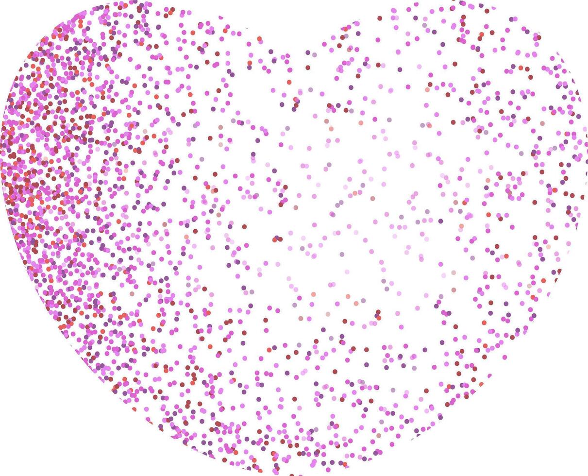 pink heart in glitter particles. vector