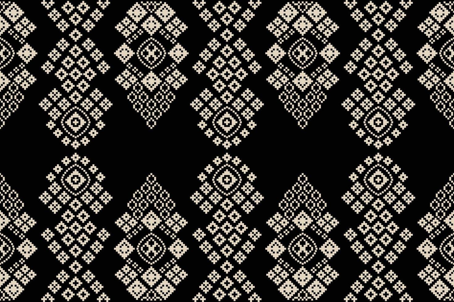 Decor motif ethnic design black background ethnic pattern fabric pattern. vector