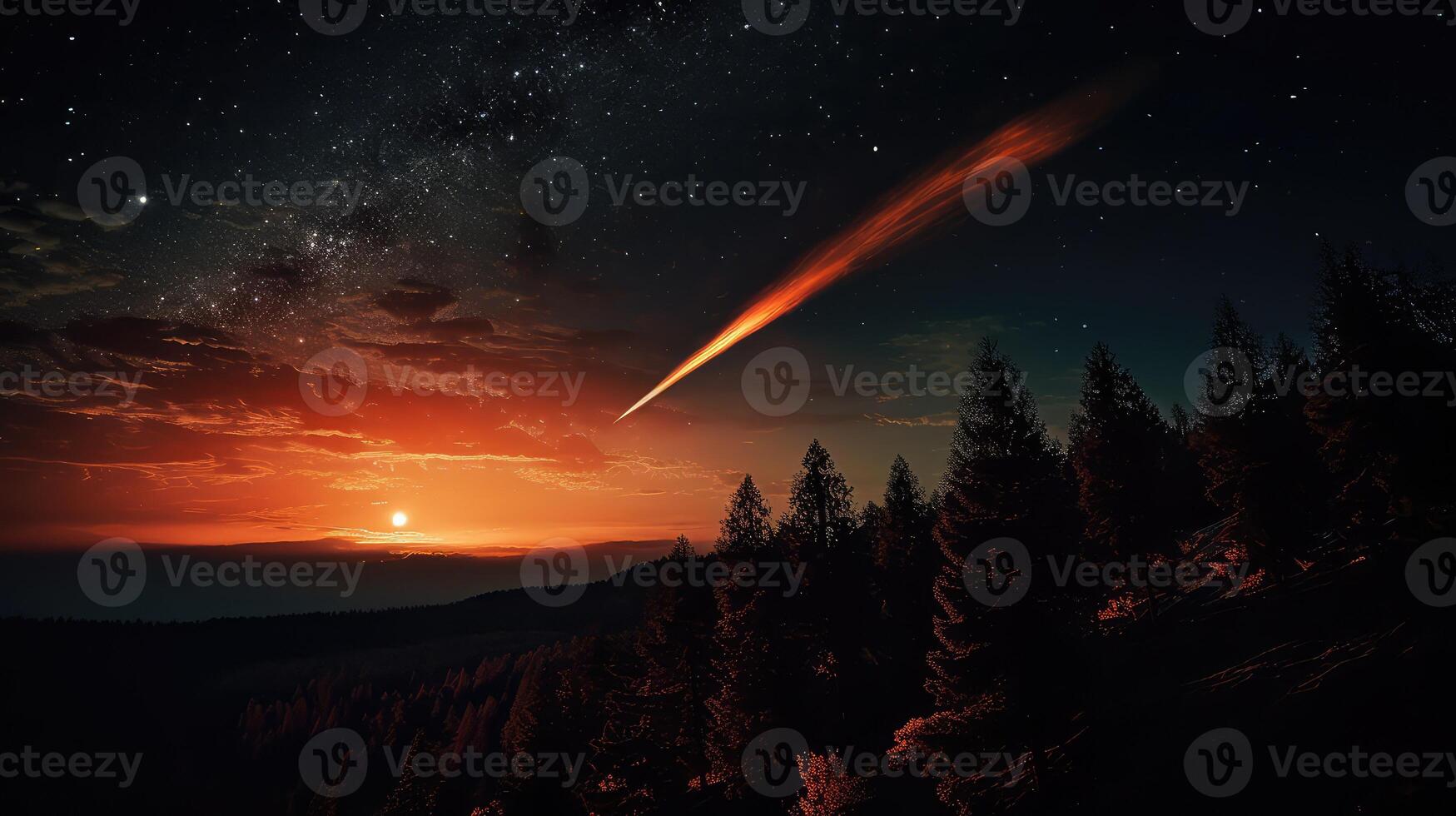 ball fire comet flying photo