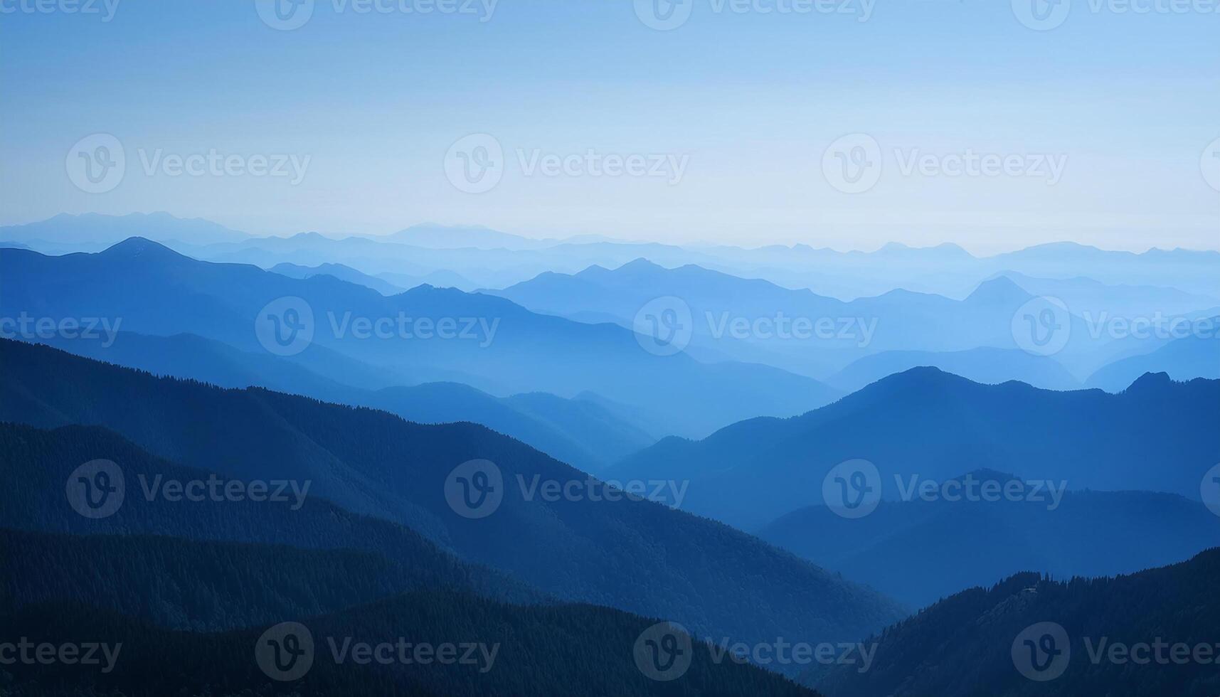 Blue Mountain Silhouette Against Twilight Sky photo