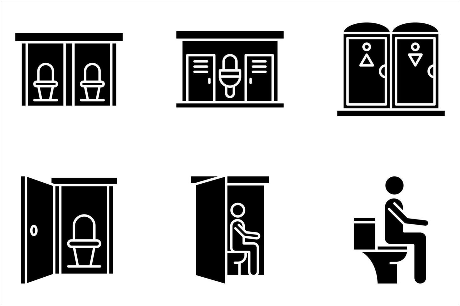 toilet icon set on white background. vector