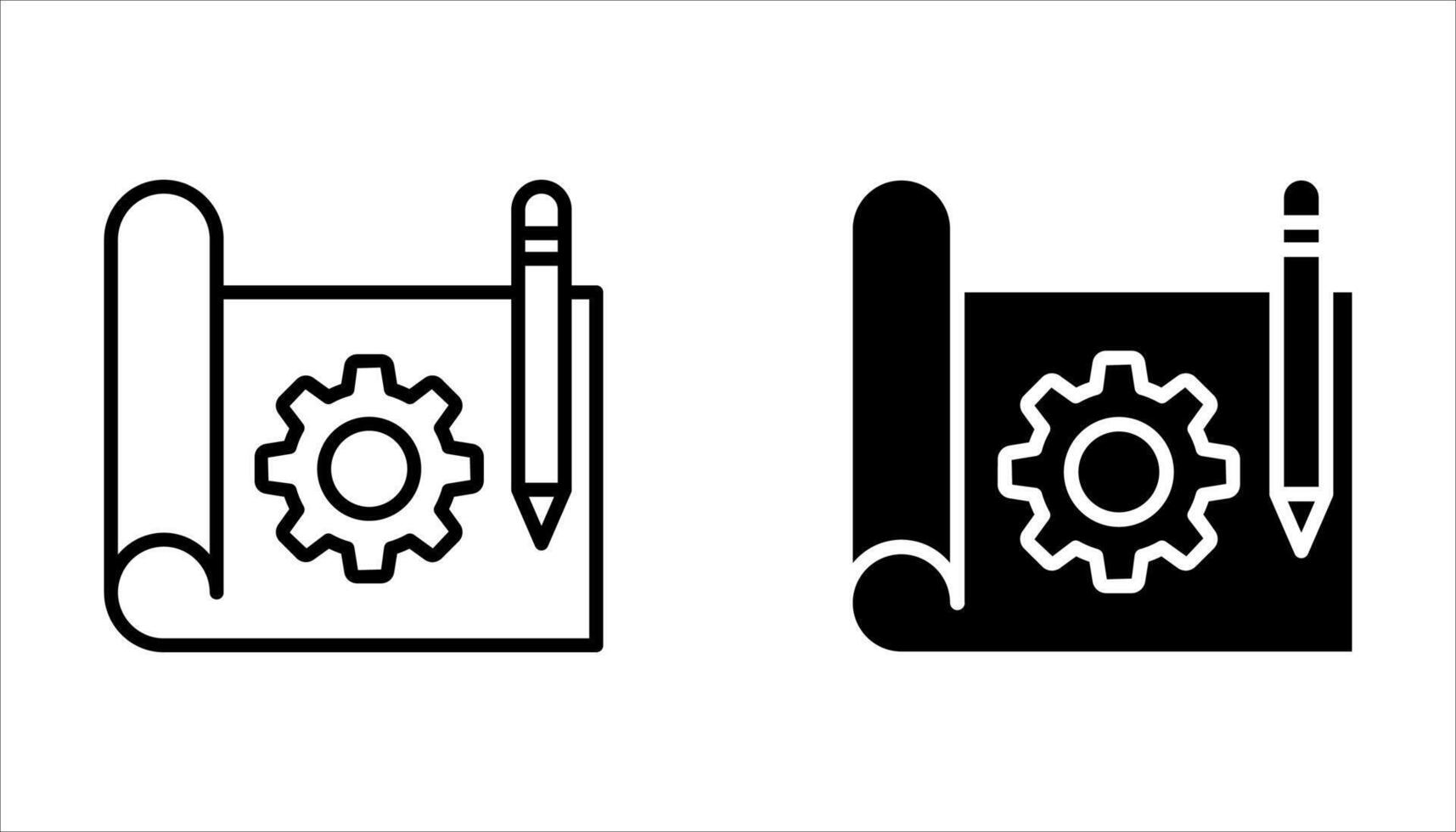 blueprint icon set on white background. vector