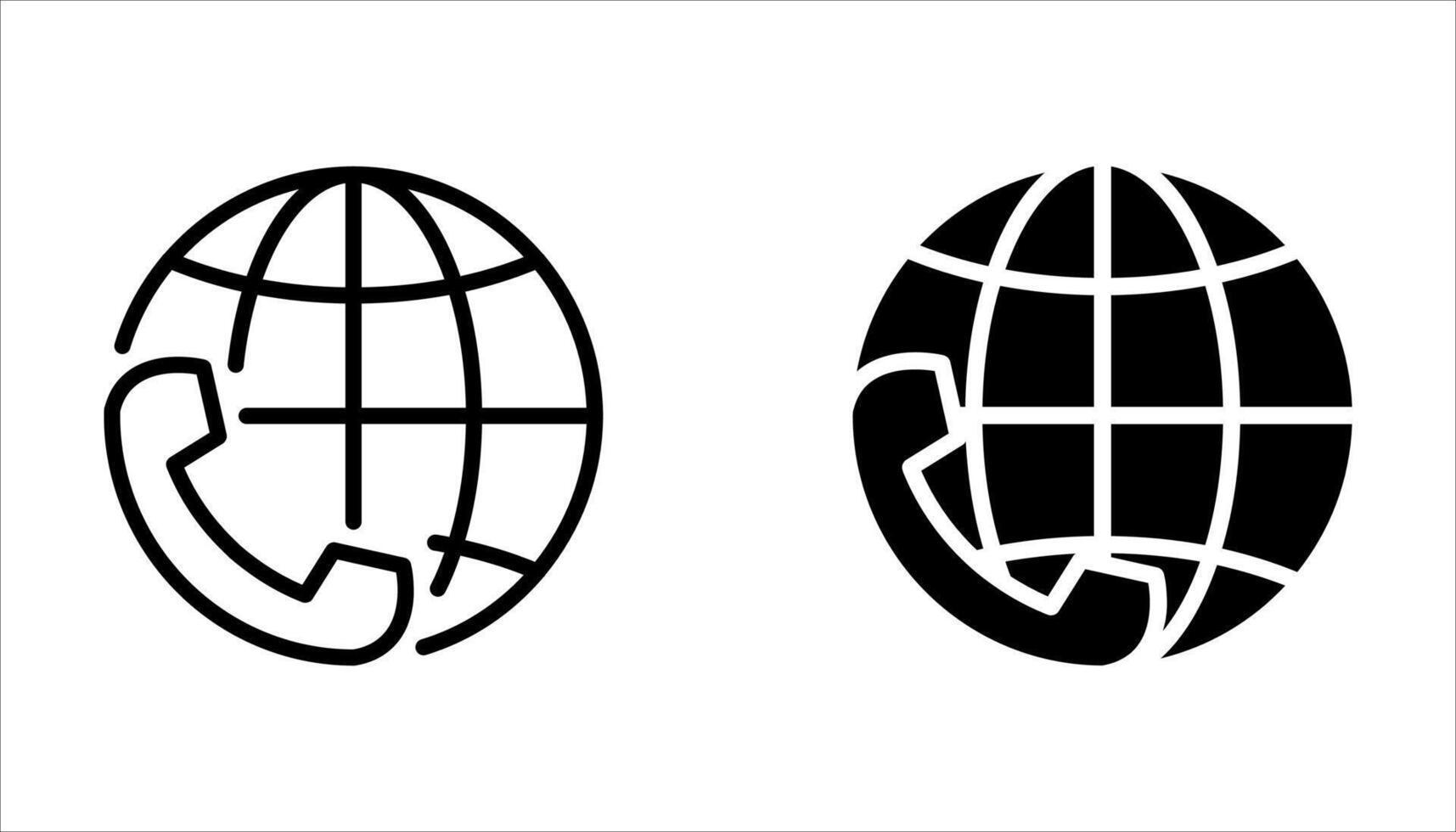 international call icon set on white background vector