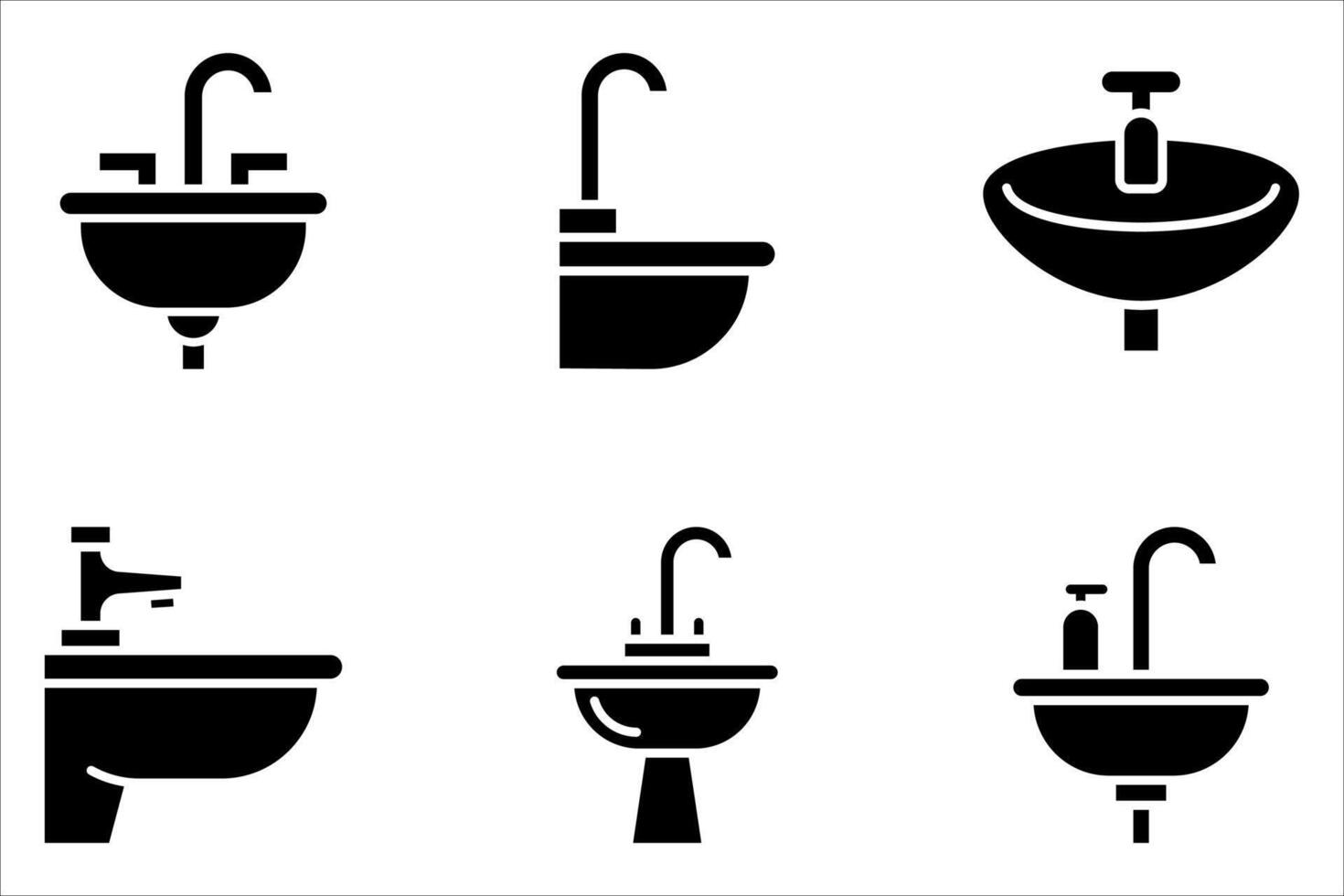 sink icon set on white vector