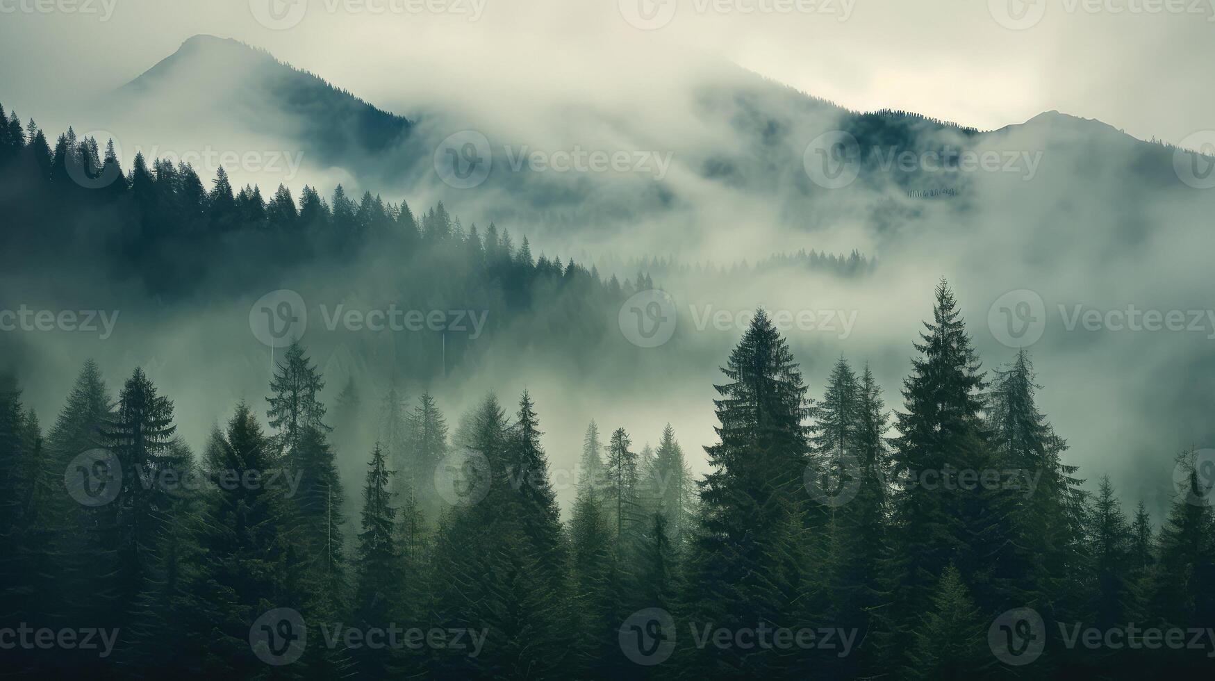 Ethereal Forest Trees in Green Ethereal Forest Trees in Green