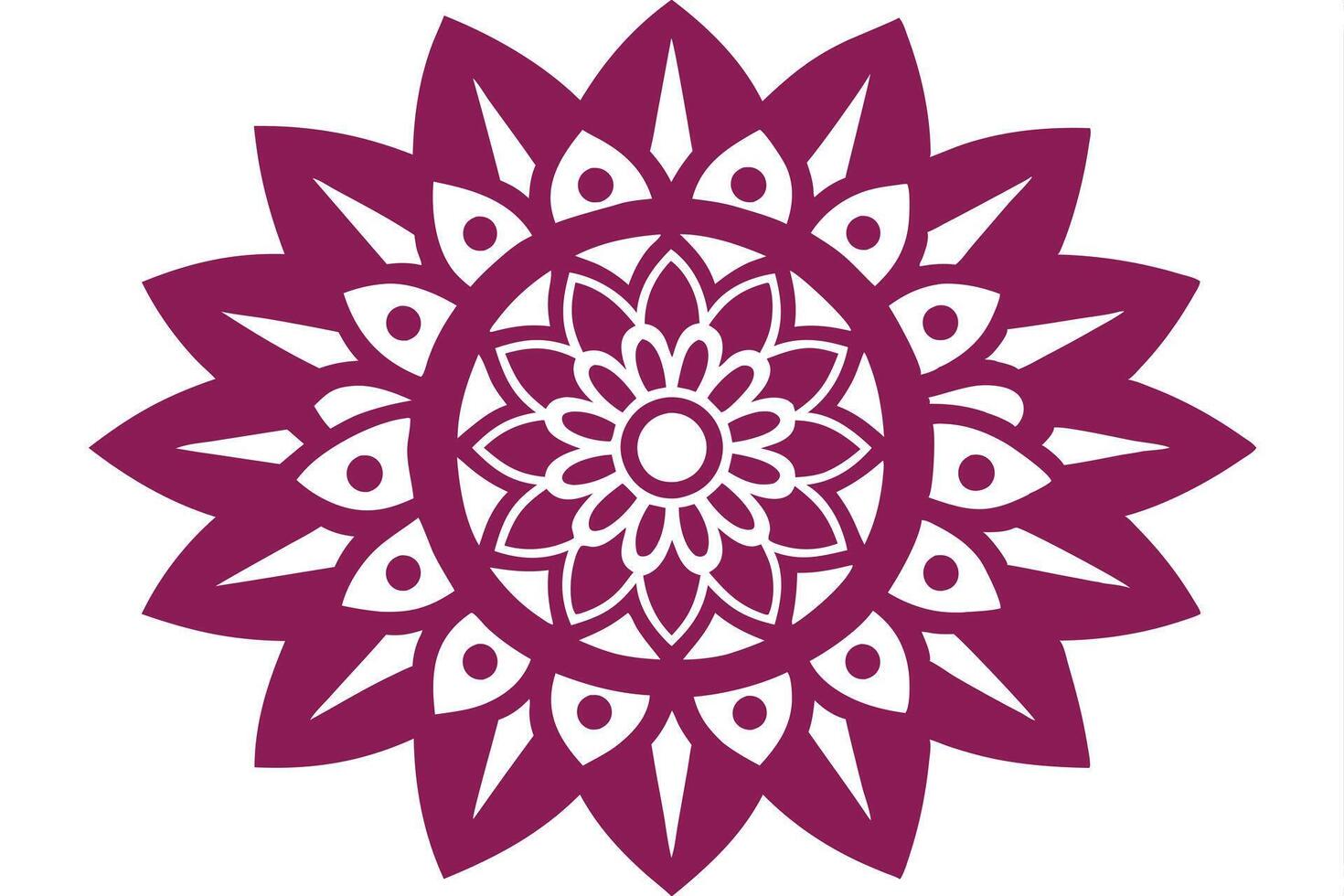 A Mandala Design in Deep Burgundy and Pink vector