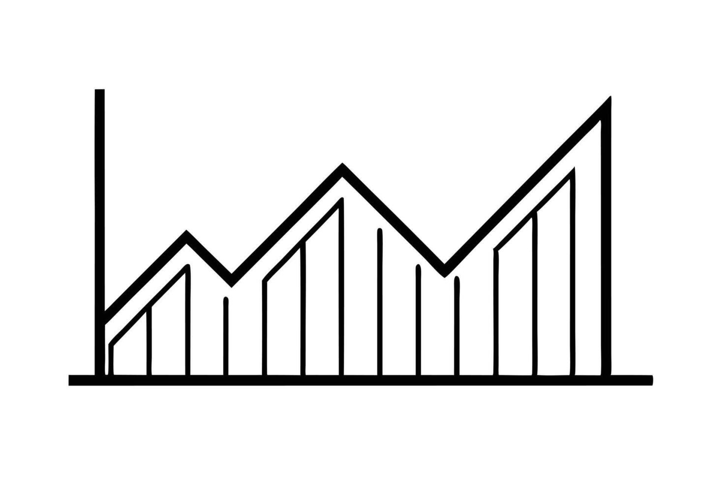 Simple Line Graph Illustrates Increasing Trend vector
