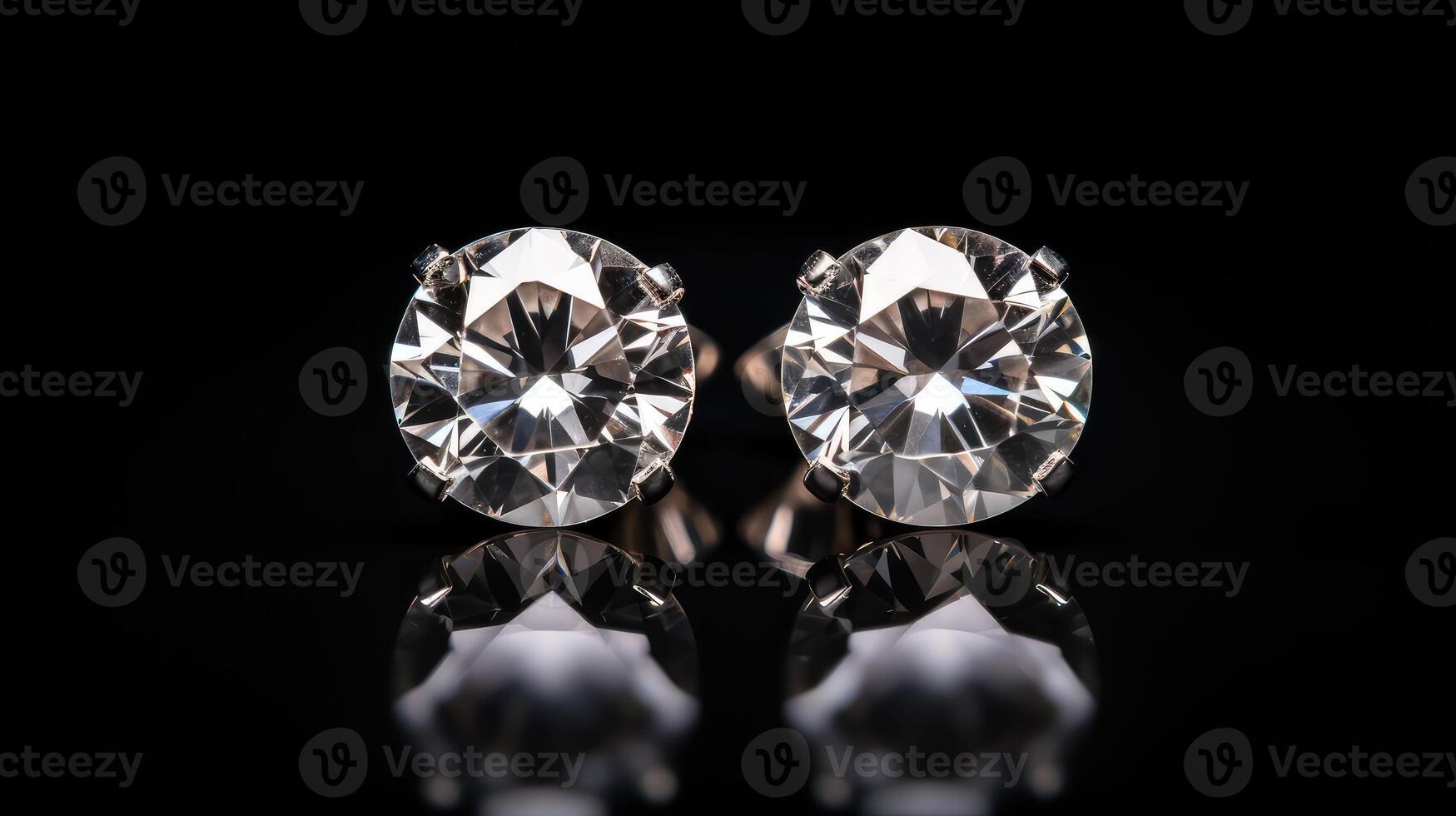 earrings diamonds black background photo