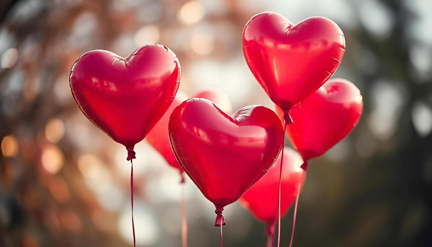 red heart shaped balloons photo