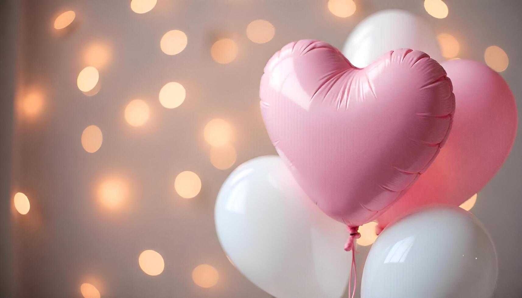a pink heart shaped balloon is in the air photo