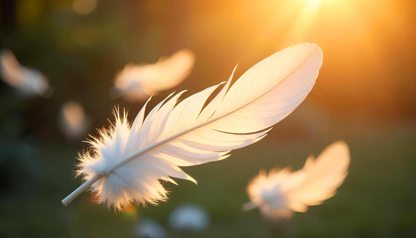 white feather in the sun photo