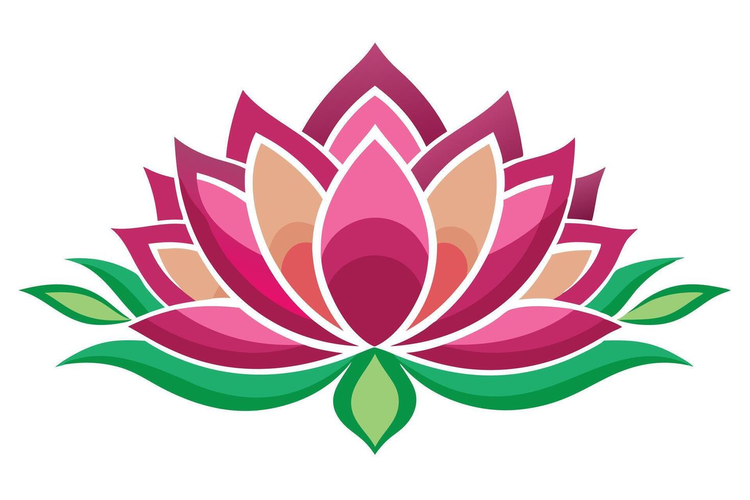Pink and Peach Lotus Flower Design vector