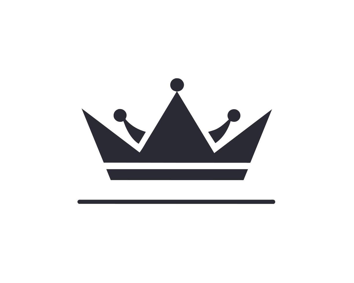 Black Crown Icon Against White Background vector