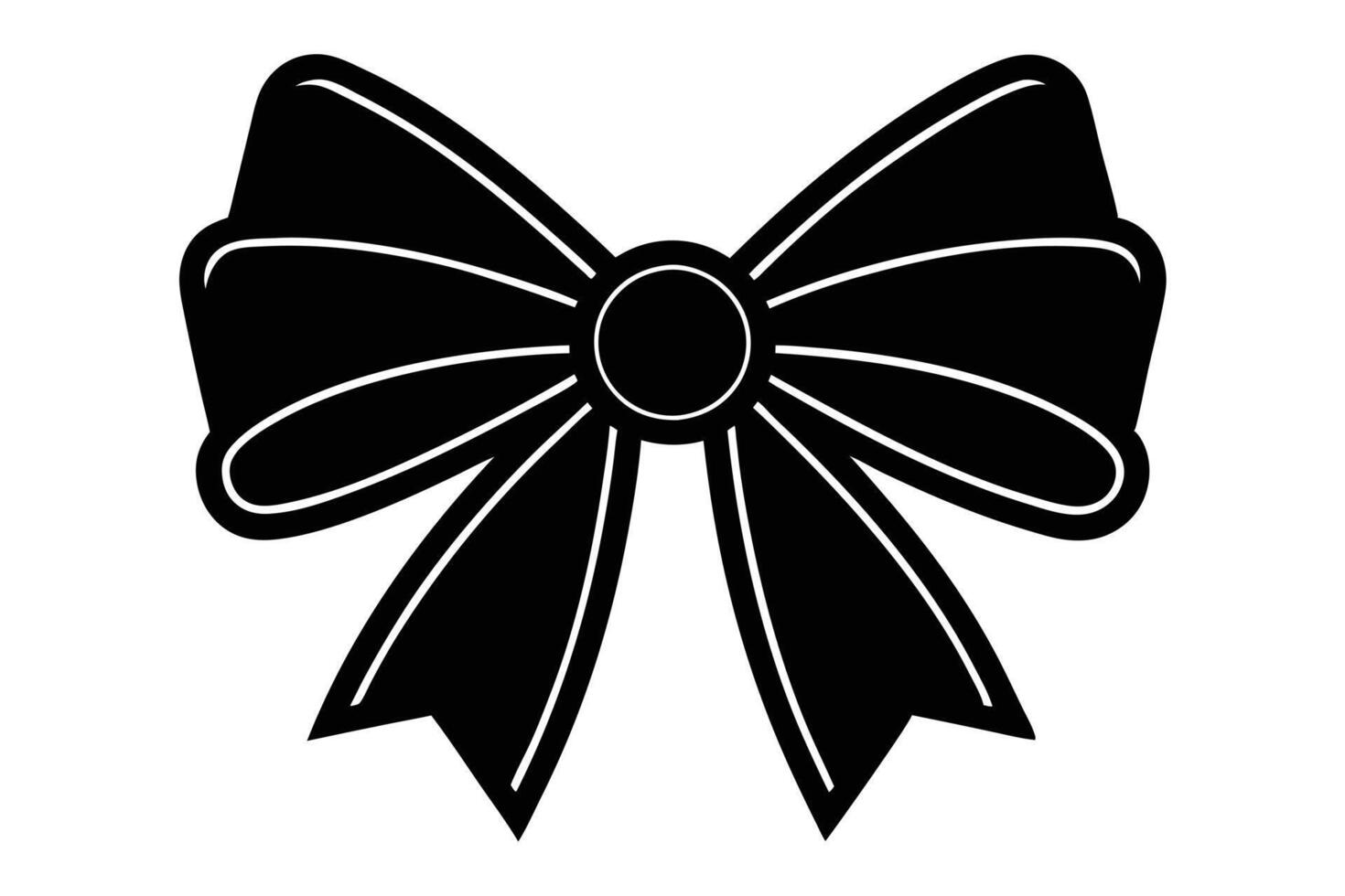Stylish Black Ribbon Bow Graphic Design vector