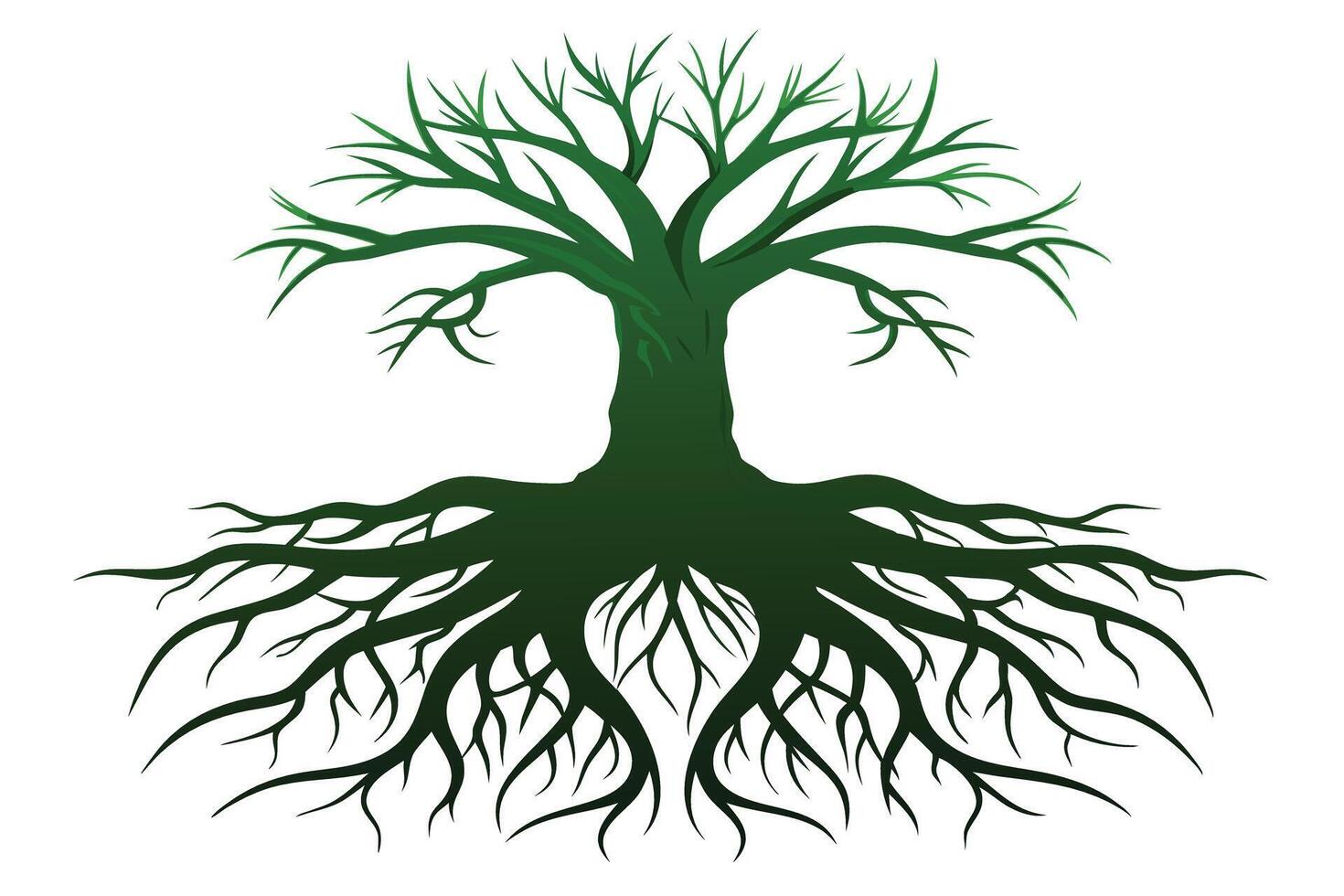 Elegant dark green tree of life graphic design. vector